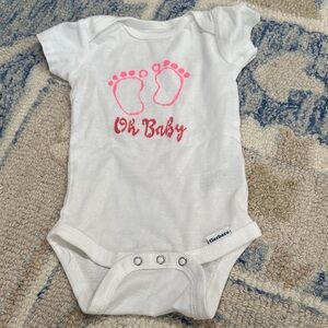 Gerber White and Pink 'Oh Baby' Bodysuit